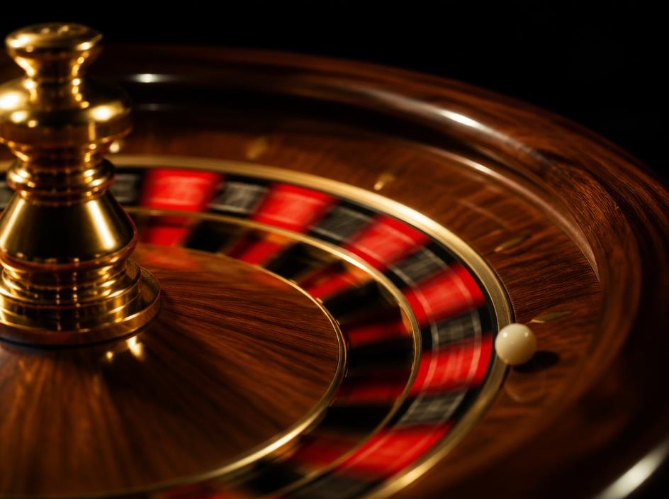 Roulette wheel in motion